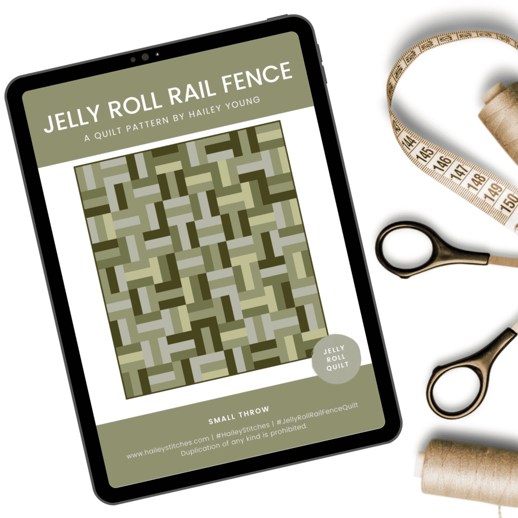 Jelly Roll Rail Fence Quilt Pattern (PDF Download) - Hailey Stitches